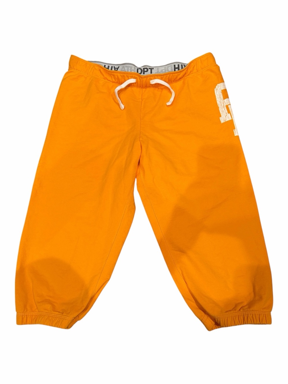 Nike Yellow SZ Large Drawstring Capris with Elastic Cuffs